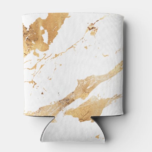 Luxuriöse elegante Script Monogram White Gold Marm Dosenkühler (Rückseite)