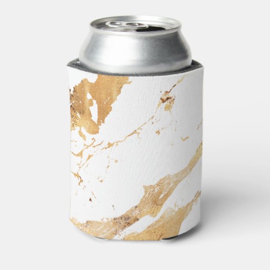 Luxuriöse elegante Script Monogram White Gold Marm Dosenkühler (Kanne Rückseite)