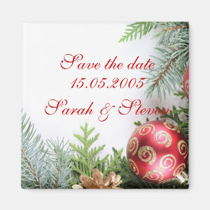 Luxuriöse Elegante Weihnachten Save the Date Magnet