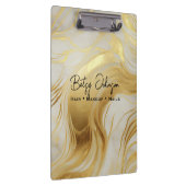 Luxuriöse Elfenbein und Goldfoil marmoriert Klemmbrett (Rechts)