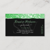 Luxuriöse Emerald Green Glitzer Stars und Initials Visitenkarte (Rückseite)