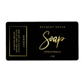 Luxuriöse Etiketten für Black and Gold-Seife (Vorne)