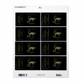 Luxuriöse Etiketten für Black and Gold-Seife (Vorne)