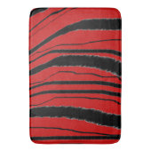 LUXURIÖSE EXOTISCHE ROTE ZEBRA-TIERDRUCKER BADEMATTE (Vorderseite Vertikal)