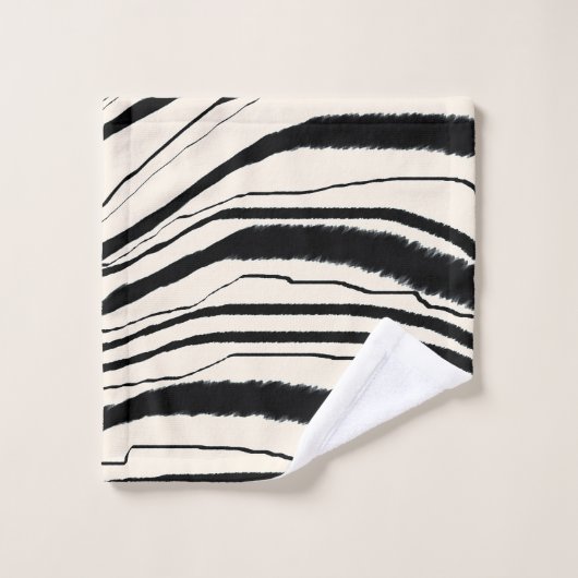 LUXURIÖSE EXOTISCHE ZEBRA-TIERDRUCKE BADHANDTUCH SET (Waschlappen)