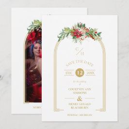 Luxuriöse Extravagante Initials Arch Floral Weihna Save The Date