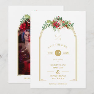 Luxuriöse Extravagante Initials Arch Floral Weihna Save The Date