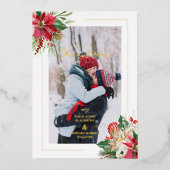 Luxuriöse Extravagante Initials Floral Christmas B Folieneinladung (Vorderseite)