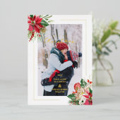 Luxuriöse Extravagante Initials Floral Christmas B Folieneinladung (Stehend vorne)