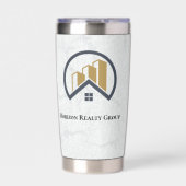 Luxuriöse Flaschen aus Metallic Gold Real Anwesen Thermobecher (Vorderseite)