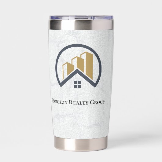 Luxuriöse Flaschen aus Metallic Gold Real Anwesen Thermobecher (Vorderseite)