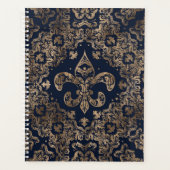 Luxuriöse Fleur-de-lis Ornament - Gold und dunkelb Planer (Vorderseite)