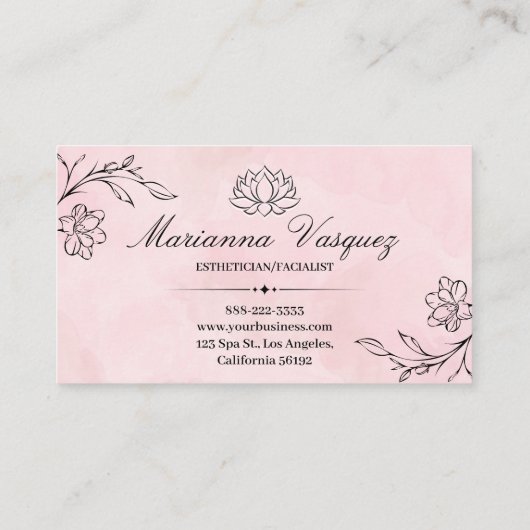 Luxuriöse Floral Business Card für Ärzte aus dem I Visitenkarte (Rückseite)