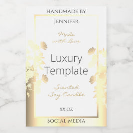 Luxuriöse Floral Product Packaging Labels White Go Lebensmitteletikett