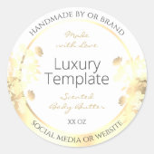 Luxuriöse Floral Product Packaging Labels White Go Runder Aufkleber (Vorderseite)