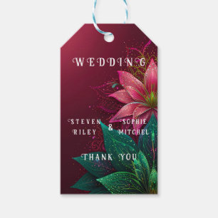 Luxuriöse Floral Wedding Invitation Suite Geschenkanhänger