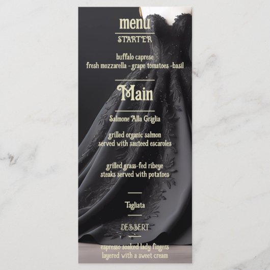 Luxuriöse Floral Wedding Invitation Suite Menükarte (Vorderseite)