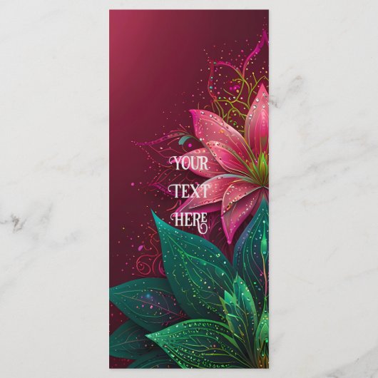 Luxuriöse Floral Wedding Invitation Suite Menükarte (Rückseite)