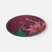 Luxuriöse Floral Wedding Invitation Suite Pappteller (Schrägansicht)