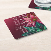 Luxuriöse Floral Wedding Invitation Suite Rechteckiger Pappuntersetzer (angewinkelt)