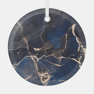 Luxuriöse Fluid Art: Abstrakte Alkohol-Tinte Ornament Aus Glas
