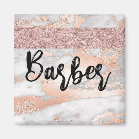 Luxuriöse Fluid Art: Marble-Tinte Fusion Barber Magnet (Vorne)