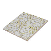 Luxuriöse Flüssig-Gold-Weißmarmor-Textur Fliese (Seite)