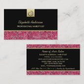 Luxuriöse Friseursalon Pink Cheetah Print Hair Sal Visitenkarte (Vorne/Hinten)