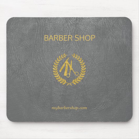 Luxuriöse Friseurwerkstatt dunkelgraues Leder Look Mousepad (Vorne)