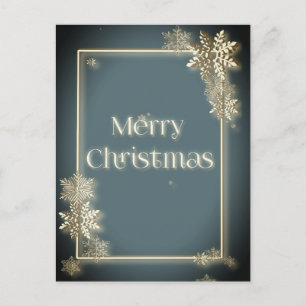 Luxuriöse Frohe Weihnachten mit Schneekristallen Postkarte
