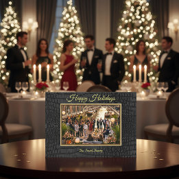 Luxuriöse gedruckte falsche schwarze Krokodilhaut- Feiertagskarte