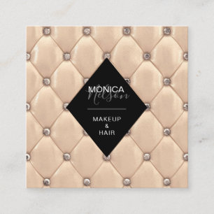 luxuriöse, gehobene Imitate, Gold und Schwarz Quadratische Visitenkarte