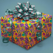 Luxuriöse gelbe Imitate Glitzer Zwerge Hüte Weihna Geschenkpapier Set