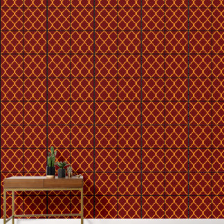 luxuriöse Geometrie von Red und Gold 2 Tapete
