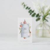 Luxuriöse geometrische Blüten mit Monogramm Visitenkarte (Stehend Vorderseite)