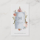Luxuriöse geometrische Blüten mit Monogramm Visitenkarte (Vorderseite)