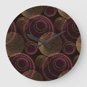Luxuriöse geometrische Gold Print Große Wanduhr