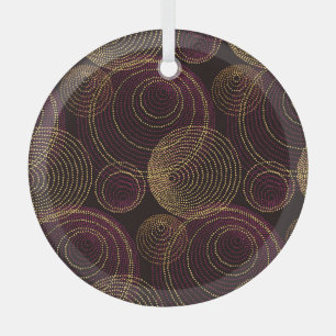 Luxuriöse geometrische Gold Print Ornament Aus Glas