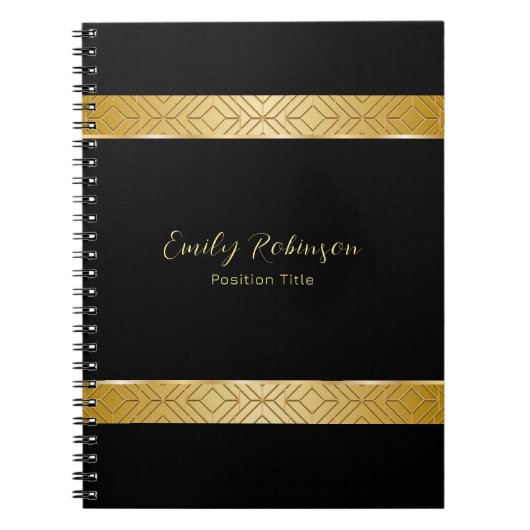 Luxuriöse geometrische Struktur des Goldes Notizblock (Vorderseite)