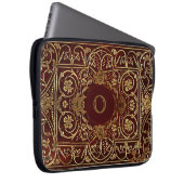 Luxuriöse Gilding auf Ledermonogramm Laptopschutzhülle (Vorne Rechts)