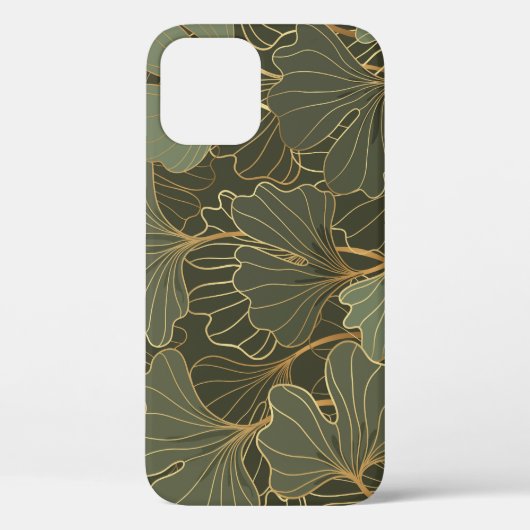 Luxuriöse Ginkgo Gold Line Art Case-Mate iPhone Hülle (Rückseite)