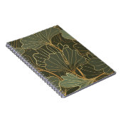 Luxuriöse Ginkgo Gold Line Art Notizblock (Rechte Seite)