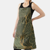 Luxuriöse Ginkgo Gold Line Art Schürze (InSitu)