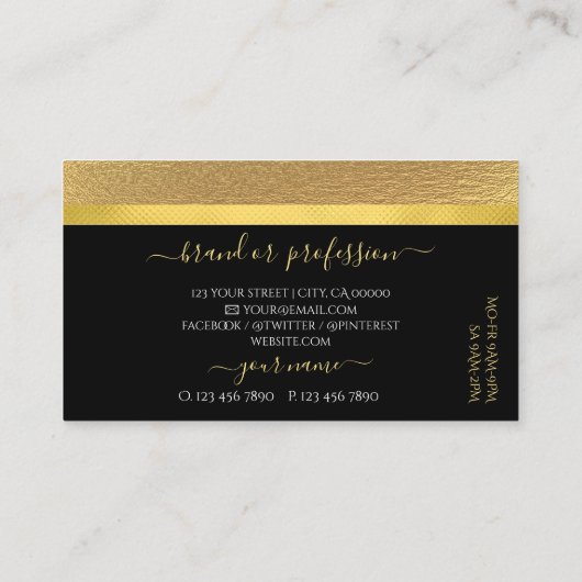 Luxuriöse Girly Gold Glitzer Luminous Stars auf de Visitenkarte (Rückseite)