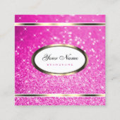 Luxuriöse Girly Pink Glitzer Sparkling Stars Intel Quadratische Visitenkarte (Vorderseite)