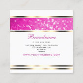 Luxuriöse Girly Pink Glitzer Sparkling Stars Intel Quadratische Visitenkarte (Rückseite)