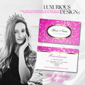 Luxuriöse Girly Pink Glitzer Sparkling Stars Intel Quadratische Visitenkarte
