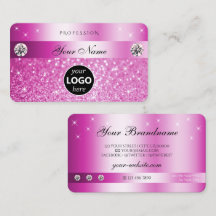 Luxuriöse Girly Pink Glitzer Sparkling Stars Logo 