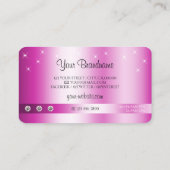 Luxuriöse Girly Pink Glitzer Sparkling Stars Visitenkarte (Rückseite)