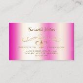 Luxuriöse Girly Pink Gold Verziert Corners mit Log Visitenkarte (Rückseite)